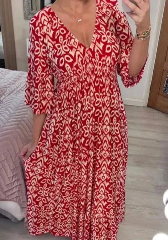 Vestido Floral Jordana Decote em V