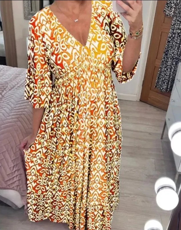 Vestido Floral Jordana Decote em V