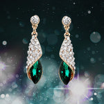 Brincos De Strass e Cristal Longo