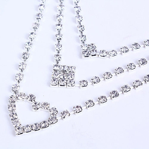 Conjunto De Strass Brilhante Com Coração