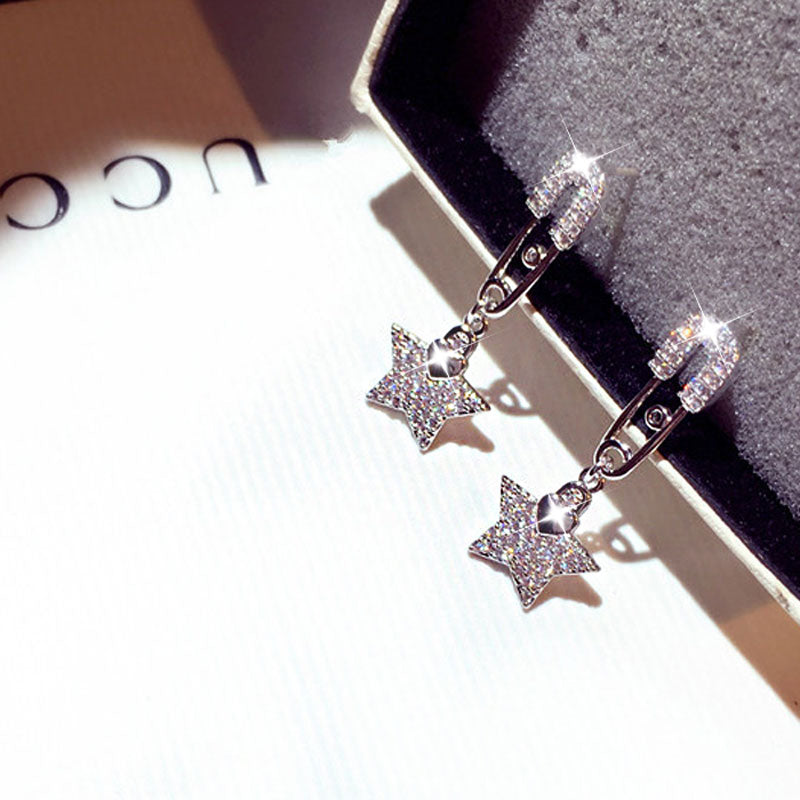 Brincos De Strass Clipes e Estrela